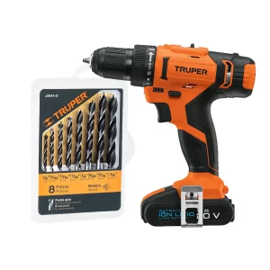 Combo Taladro Inalambrico Ref. 18154 + Juego De Brocas Madera Ref. 11338 Truper